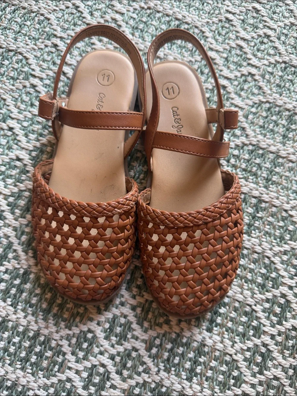 Cat & Jack Woven Slingback Sandals - Brown